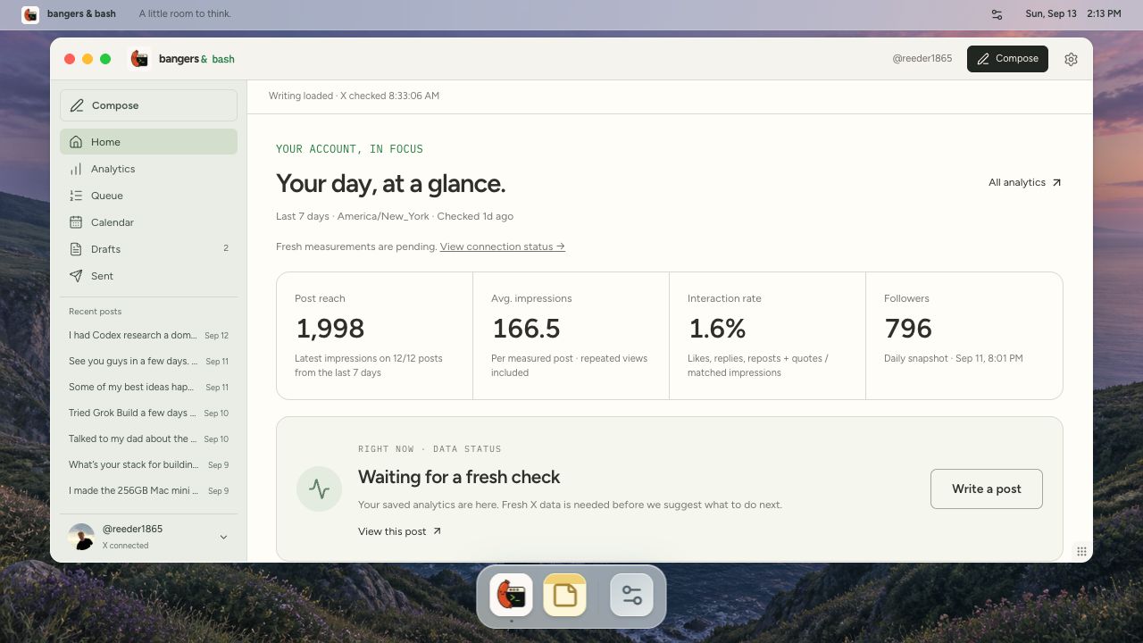 Founder workspace example: see your week clearly